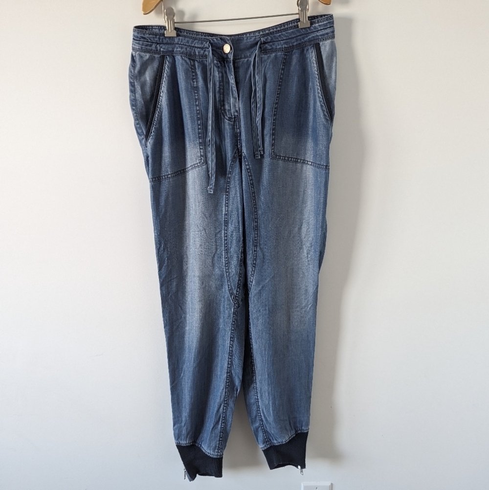 Noisy May Zippered Cuff Jogger Jeans Women's Size 8 Sporty Chic